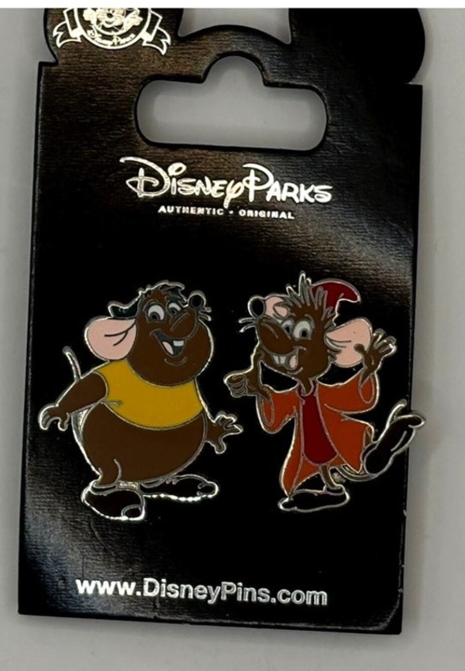 Disney Parks Cinderella Gus Jaq Mice 2 Pin Set 2016 Retired NWT
